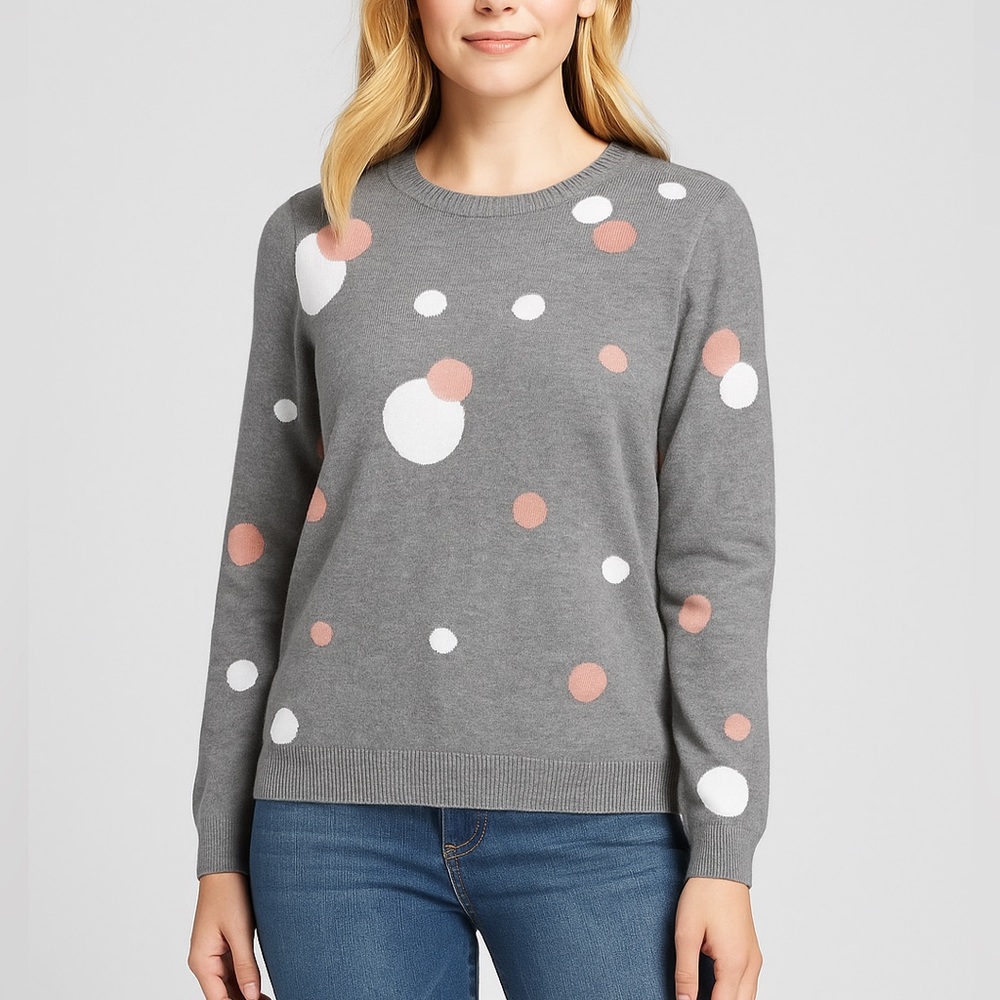 Premise sweater grey‎ color polka dots, size Large